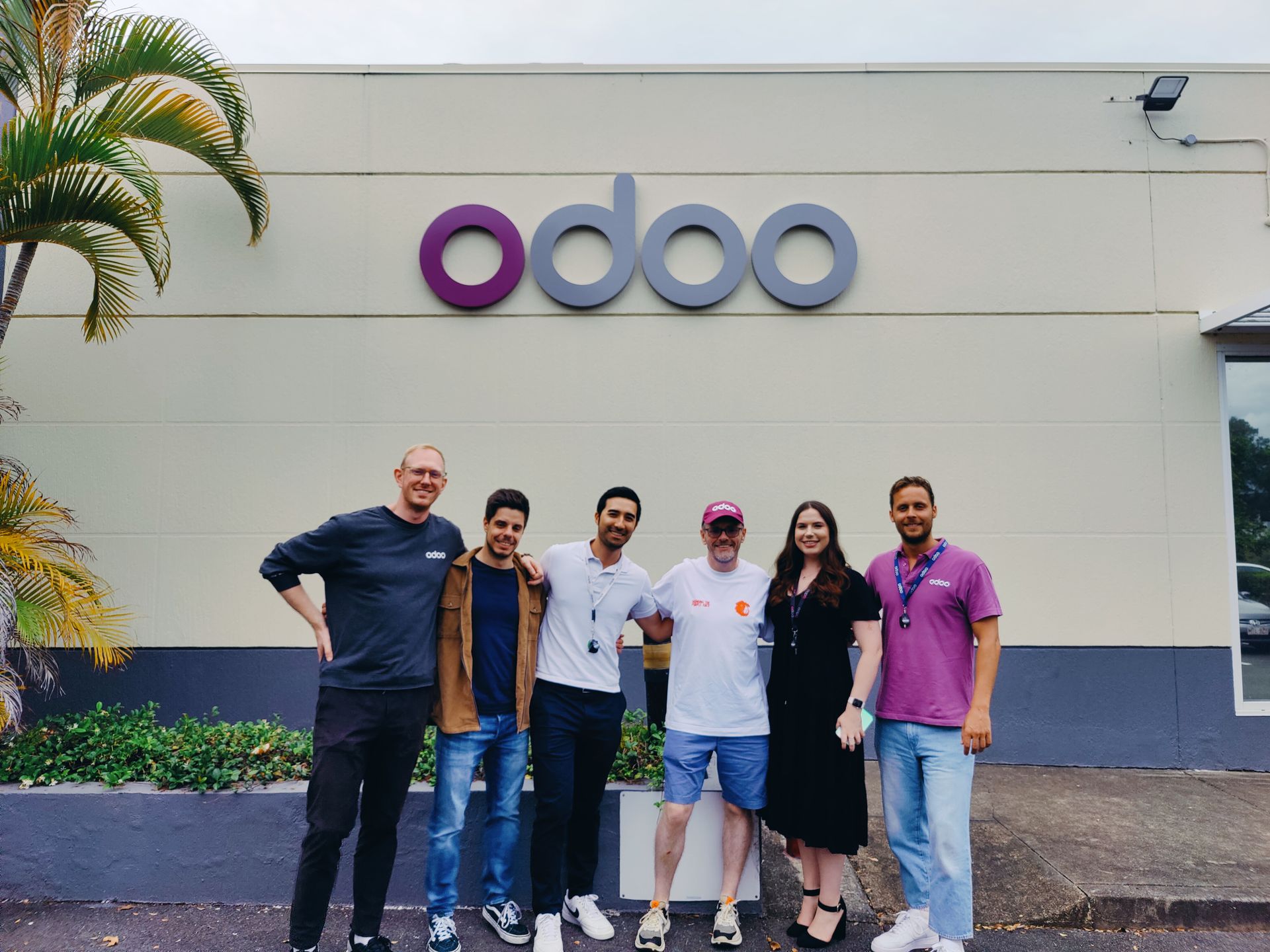 Odoo Australian team outside the headquarter office